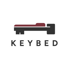 key bed room furniture flat minimalist logo design