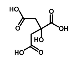 Chemical structure of citric acid