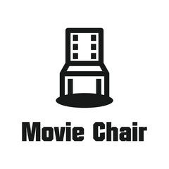 movie seat chair studio flat minimalist logo design