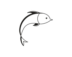 Fish icon ,Dolphin fish icon vector logo design template