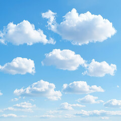 Obraz premium Blue Sky, Fluffy White Clouds