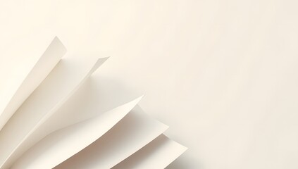 Minimalist White Paper Stack with Shadows and Layers