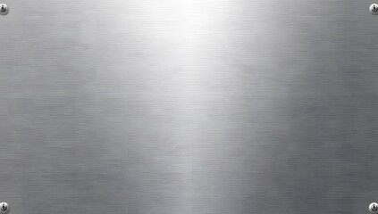 Stainless Steel Plate with Brushed Metal Texture and Bolts