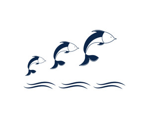 Fish icon ,Dolphin fish icon vector logo design template