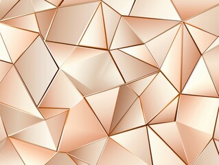 Obraz premium Elegant muted gold geometric line art blending into a seamless pastel peach gradient, forming a delicate Deco-inspired composition