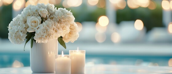 Elegant French-inspired backyard soiree, champagne tower, elegant candle-lit tablescape