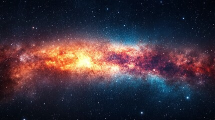 Fototapeta premium Celestial River A Vibrant Nebula in Deep Space