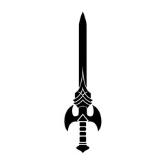 Minimalist Medieval Weapon Sword Icon