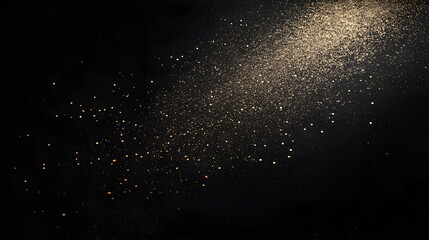 Obraz premium Black and white shiny silver light particles and shining light beam, abstract black isolated background, shimmering particles with bokeh effect. 3d rendering.