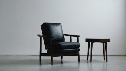 black chair in white background