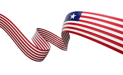 3d Flag Of Liberia 3d Shiny Waving Liberia Ribbon Flag On 3d Illustration
