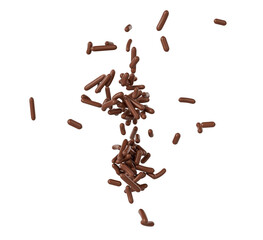 Chocolate Sprinkles For Cakes And Bakery Items Falling From Top 3D Illustration