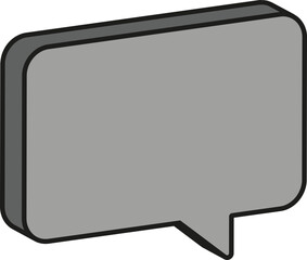 Naklejka premium 회색 입체 말풍선