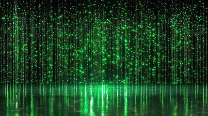 Obraz premium Abstract Green Light Rain Background