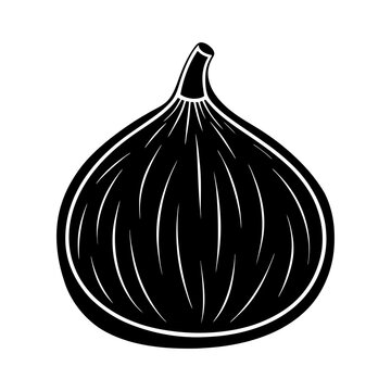 black fig fruit outline clip art preview