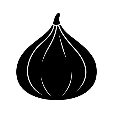 black fig fruit simple outline clip art preview
