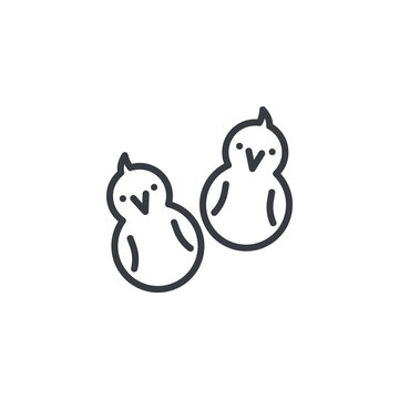 Peeps chicks line icon
