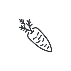 Carrot with root line icon