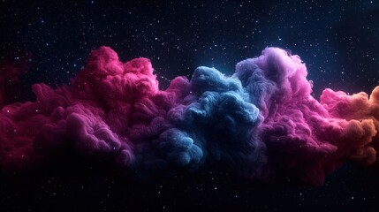 Obraz premium Colorful cosmic clouds against a starry background.