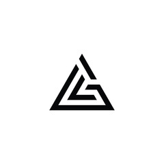 Striking Triangular ‘A’ Maze Logo with Interlocking Negative Space