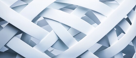 Interwoven white and silver Art Deco curves forming a dynamic, modern seamless geometric pattern