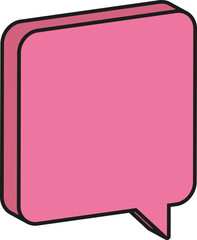 핑크 ,입체 ,말풍선