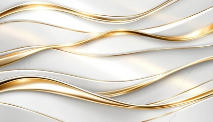 Minimalist soft gold lines weaving through a white marble surface, forming a sophisticated seamless pattern