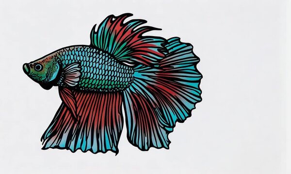Colorful Betta Fish Illustration