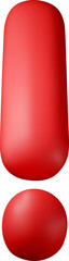 Obraz premium 3D red exclamation mark symbol