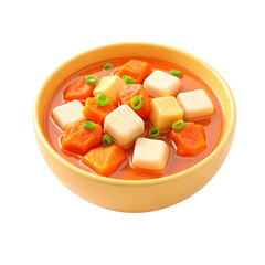 3D Kimchi Jjigae Korean Food Illustration