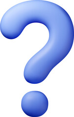 Naklejka premium 3D blue question mark icon