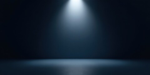 Dramatic Spotlight Illuminating a Dark Empty Room, Ideal for Product Displays or Abstract Backgrounds