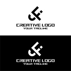 creative letter logo fj design vector
