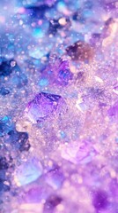 Sparkling Amethyst Gems with Ethereal Crystal Texture in Vibrant Abstract Art