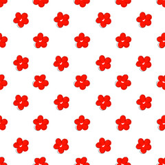 seamless pattern with red flowers 