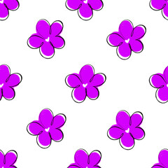 seamless floral pattern with purple flowers 