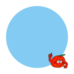 みかんのキャラクター コピースペース(丸)