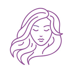 Pink and purple line art beauty portrait