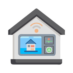 Fototapeta premium Smart home with monitoring screen icon