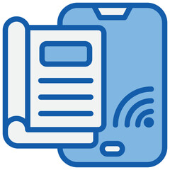 E Magazine Blue White Icon