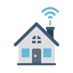 Fototapeta premium Smart home with Wi-Fi connectivity icon