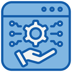 Digital Service Blue White Icon
