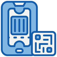 E Ticket Blue White Icon