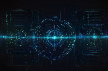 Fototapeta premium Futuristic Cybersecurity Interface with Holographic Display V2