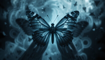 Monochrome Butterfly in Motion