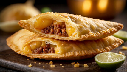 Venezuelan empanadas packed with juicy meat and tangy sauce, fried to golden perfection. Mouthwatering filling and flaky exterior create irresistible combination for adventurous food lovers