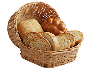 Golden loaves nestled warmly in wicker basket. AI Generated