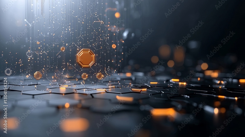 Poster digital transformation event showcasing advanced technology concepts and innovative designs in a fut