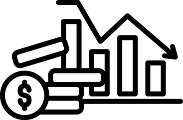 Loss Icon in Outline Style. Simple Vector Design. Simple Vector Outline Icon