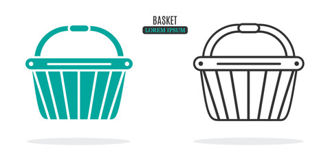 Illustration symbol. Basket abstract illustration design. Stock vector icon.